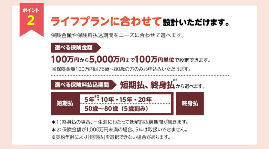 ライフプランに合わせて設計できます
